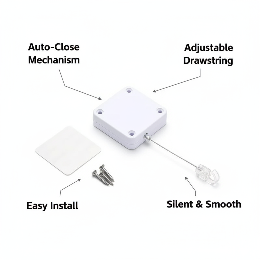 Drawstring door closer