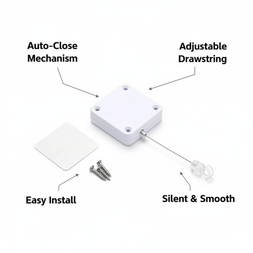Drawstring door closer