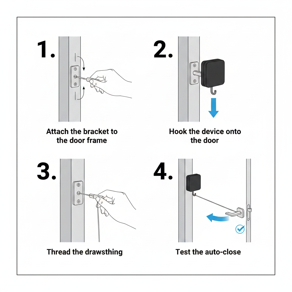 Drawstring door closer